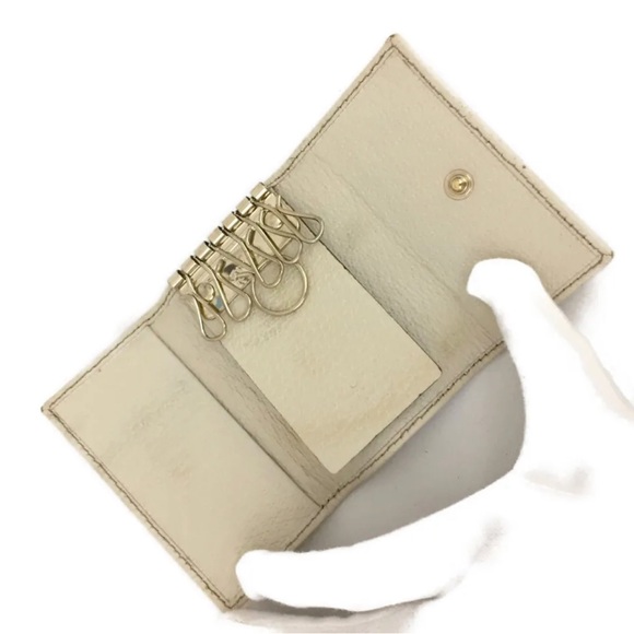 GUCCI Logo Canvas Leather 6 Key Ring Case - Picture 7 of 8